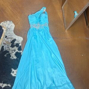 Sherri Hill Aqua Gown